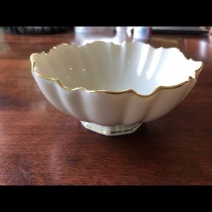 Lenox Ivory Fluted Bowl with Gold Trim